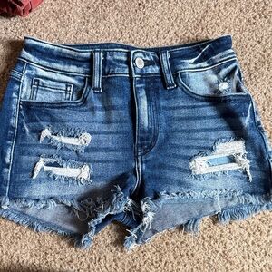 KanCan Blue Distressed Jean Shorts